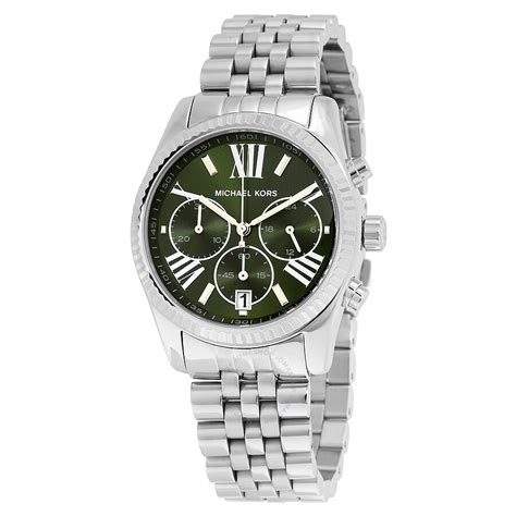 michael kors mk6222|Michael Kors Lexington Chronograph Green Dial Stainless.